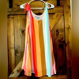 Tie shoulder flowy sun dress